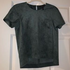 BCBG suede short sleeve top